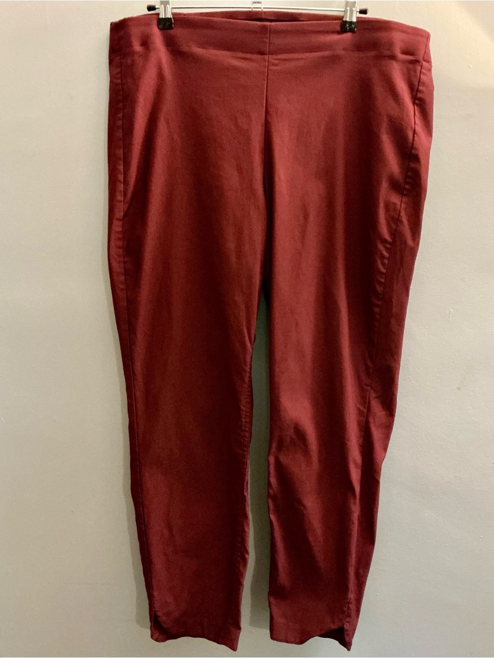 Tribal Burgundy Pull On Ankle Pants Size 18W Minimalist Capsule Wardrobe